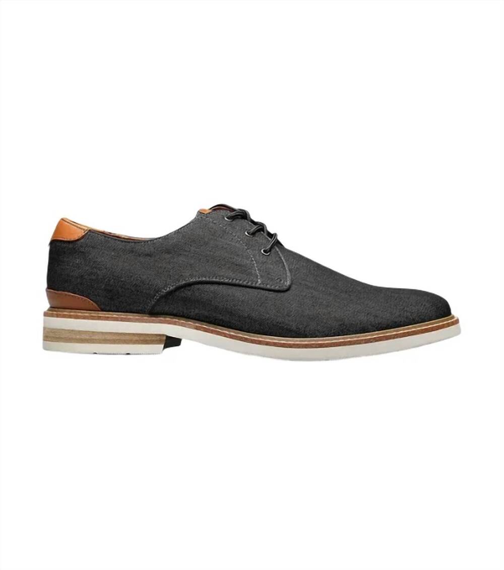 NEW FLORSHEIM men's highland canvas plain toe oxford shoes in black